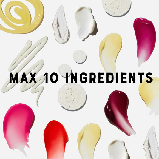 Less is more text on top of Dr.Lipp ingredients