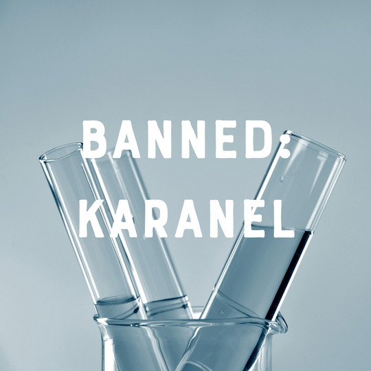 Test tubes with text on top : BANNED KARANEL