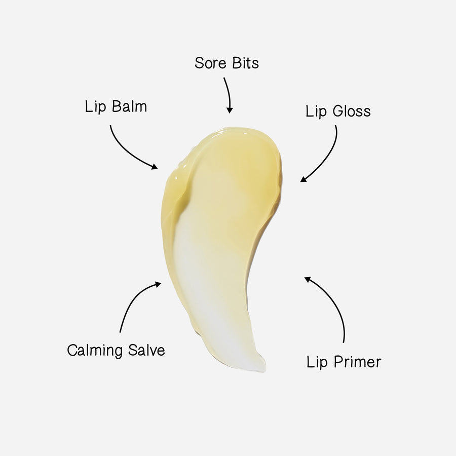 Dr.Lipp CBD Calm Balm uses - lip balm, sore bits, lip gloss, lip primer, calming salve